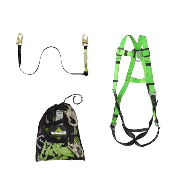 Peakworks Double Leg Contractor Kit Includes, Safety Harness V8002210, Lanyard V8104406, Storage Bag V86001 V8252346 - main